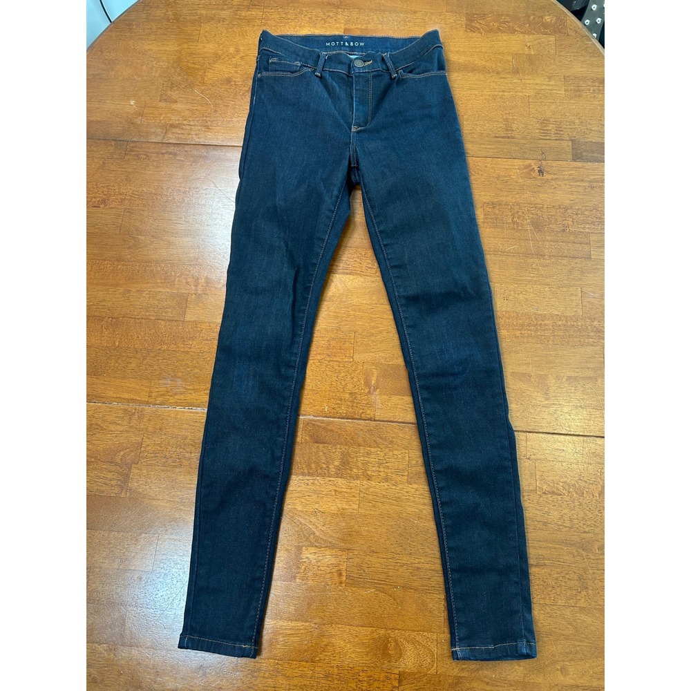 Mott & Bow High Rise Skinny Jeans Womens 26 Blue Dark Wash Stretch Denim